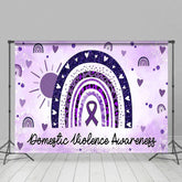 Aperturee - Aperturee Purple Rainbow Domestic Violence Awareness Backdrop